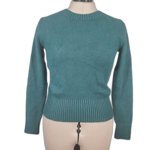NEW Old Navy Women's Sweater XS Green Crew Neck Pullover Long Sleeve Preppy - Picture 1 of 9